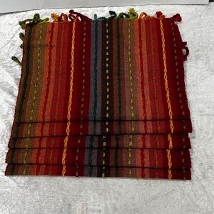 Pier 1 Imports Multicolor Striped Cotton Placemat Set Of 5 Fiesta With Fringe